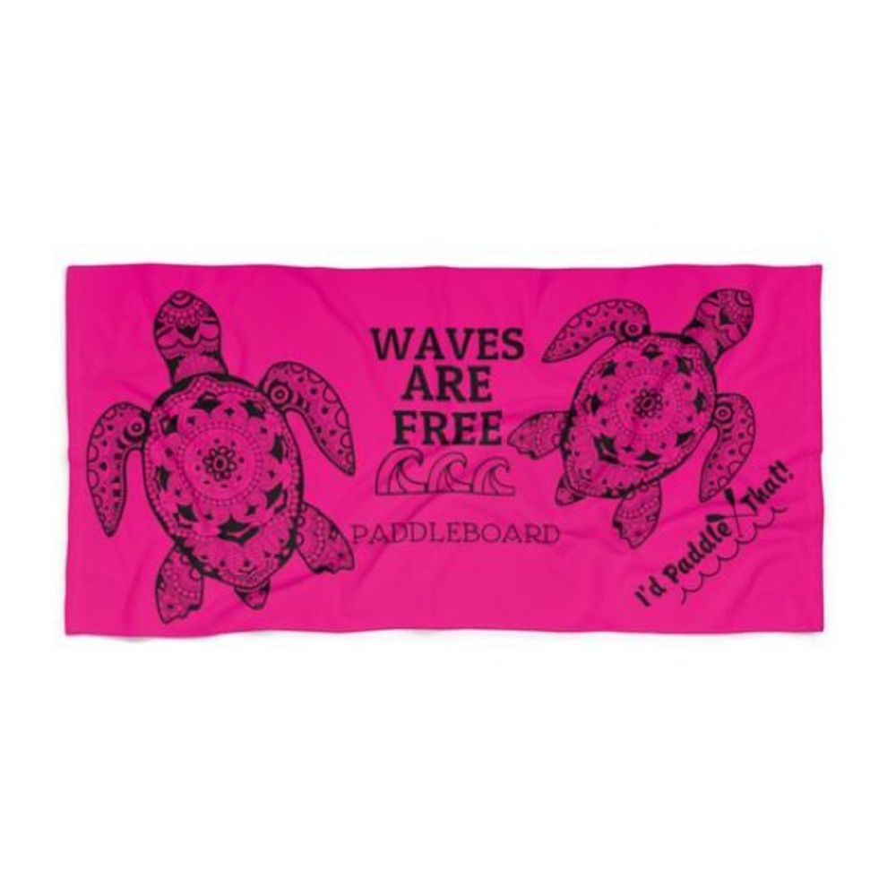 Waves are Free Beach Towel from I’d Paddle That!